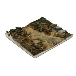 Vallejo: 1/35; base in resina per diorama (non dipinta) cm.14x14 - Sezione di starda con macerie