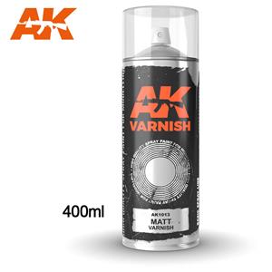 AK INTERACTIVE: Matt Varnish - Spray 400ml (Includes 2 nozzles)