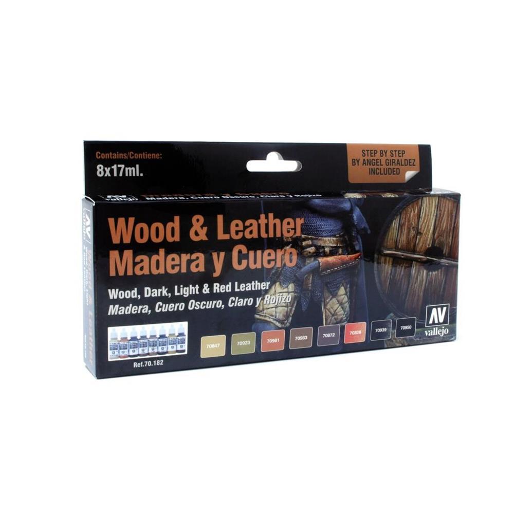 Vallejo Wood and Leather Paint Set Paint Set