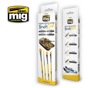 AMMO OF MIG: SET of 4 brushes for STREAKING AND VERTICAL