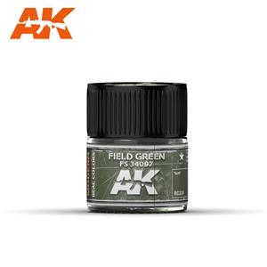 AK INTERACTIVE REAL COLOR: Field Green FS 34097 10ml colore acrilico Lacquer