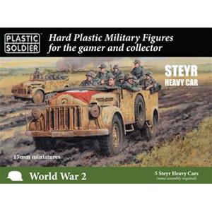 PLASTIC SOLDIER CO: 15mm German Steyr Heavy Car (5 modelli per box)