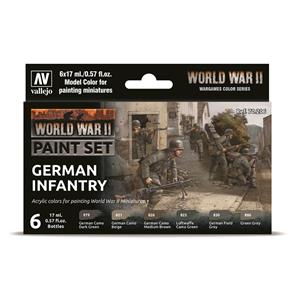Vallejo MODEL Color: WWII Paint Set German Infantry - 6 Acrylic colors 17 ml