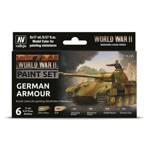 Vallejo MODEL Color: WWII Paint Set German Armour - 6 colori acrilici 17 ml