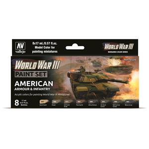 Vallejo Model Color WWIII / 8 colors set American Armour & Infantry  17 ml