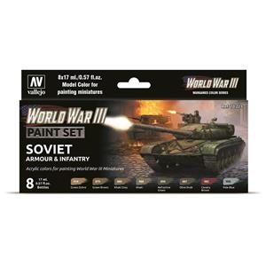 Vallejo MODEL Color: WWIII Soviet Armour & Infantry - 8 Acrylic colors 17 ml