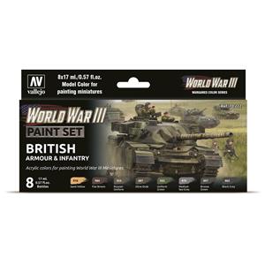 Vallejo Model Color WWIII / 8 colors set British Armour & Infantry  17 ml