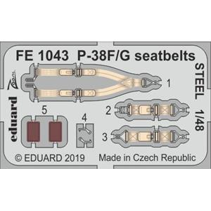EDUARD: 1/48; P-38F/G seatbelts STEEL (kit TAMIYA) - photoetched set