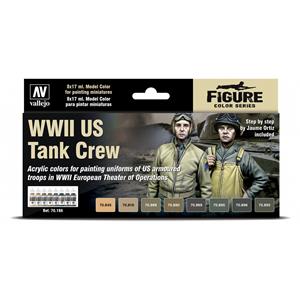 Vallejo Model Color Figure / 8 colors set WWII US Tank Crew by Jaume Ortiz 17 ml