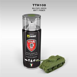 TITANS HOBBY: PRIMER Verde Militare Opaco - 400ml Spray per plastica, metallo e resina