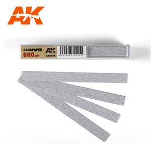 AK INTERACTIVE: carta abrasiva a secco 600 grana x 50 pezzi