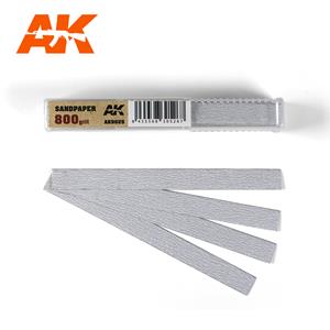 AK INTERACTIVE: carta abrasiva a secco 800 grana x 50 pezzi