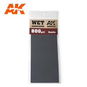 AK INTERACTIVE: Wet Sandpaper 800 Grit. 3 units
