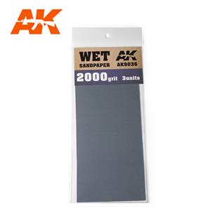 AK INTERACTIVE: Wet Sandpaper 2000 Grit. 3 units