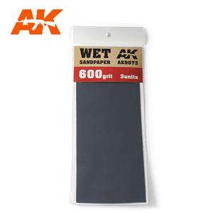 AK INTERACTIVE: Wet Sandpaper 600 Grit. 3 units