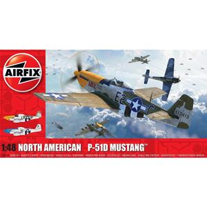Airfix: 1:48 Scale - North American P51-D Mustang (Filletless Tails)