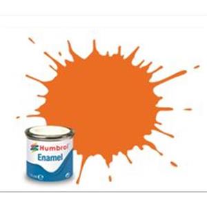 HUMBROL: No 18 Orange Gloss; enamel paint 14 ml