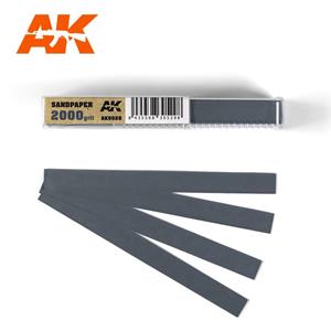 AK INTERACTIVE: carta abrasiva ad acqua 2000 grana x 50 pezzi