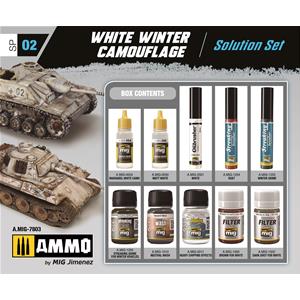 AMMO OF MIG: WHITE WINTER CAMOUFLAGE SOLUTION SET - 1 boccette 10 mL,  2 boccette 17 mL, 7 boccette 35 mL
