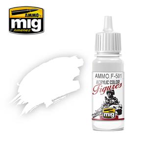 AMMO OF MIG: colore acrilico 17ml SERIE FIGURINI; WHITE FOR FIGURES
