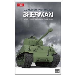 RYE FIELD MODEL: 1/35; M4A3 76W HVSS Sherman completo di interni e con cingoli maglia/maglia