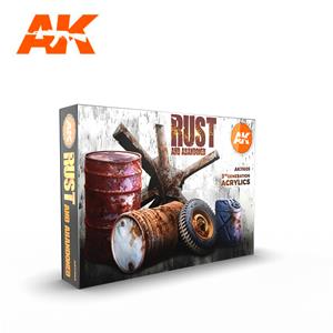 AK INTERACTIVE: Set of 6 acrylic paints 3rd Generation 17ml - RUST SET