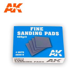 AK INTERACTIVE: Fine Sanding Pads 400 grit. 4 units 
