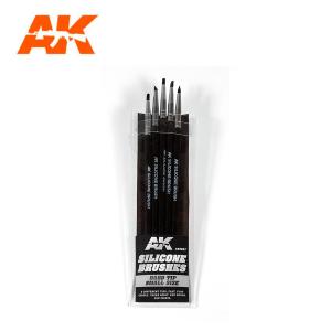 AK INTERACTIVE: SET OF 5 SILICONE BRUSHES HARD TIP SMALL