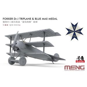 MENG MODEL: 1/24; Fokker Dr.I Triplane  & Blue Max Medal (Limited Edition, incl. one collection-class replica of the Blue Max)