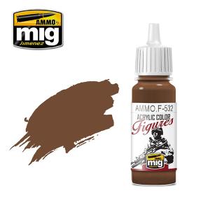 AMMO OF MIG: colore acrilico 17ml SERIE FIGURINI; FIGURES PAINTS Red Brown