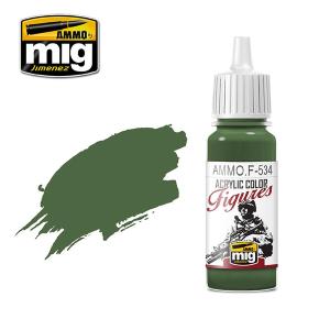 AMMO OF MIG: colore acrilico 17ml SERIE FIGURINI; FIGURES PAINTS Olive Green