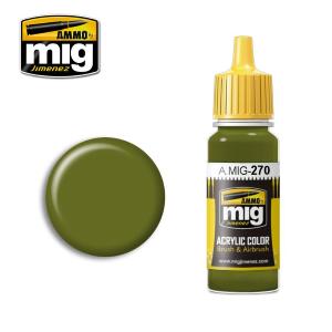 AMMO OF MIG: colore acrilico 17ml; ACRYLIC COLOR Mitsubishi Interior Green