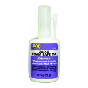 ZAP CIANOACRILATO 20 grammi (0.7 ounces) Zap-O Foam Safe CA (Etichetta viola) Viscosità media