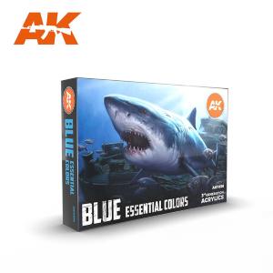 AK INTERACTIVE: Set di 6 colori acrilici 3rd Generation da 17ml - BLUE ESSENTIAL COLORS 3GEN SET