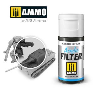 AMMO of MIG: ACRYLIC FILTER Night Black - Acrylic Filter 15mL