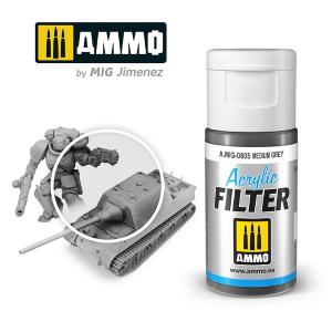 AMMO of MIG: ACRYLIC FILTER Medium Grey - filtro acrilico da 15ml