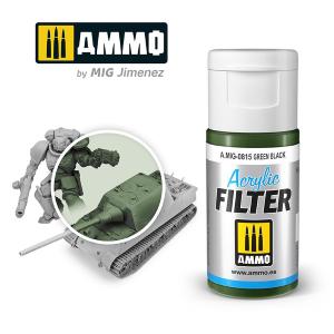 AMMO of MIG: ACRYLIC FILTER Green Black  - Acrylic Filter 15mL