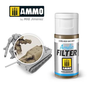 AMMO of MIG: ACRYLIC FILTER Sand Grey - Acrylic Filter 15mL