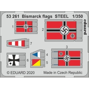 EDUARD: 1/350 ; Bismarck flags STEEL 1/350 - per kit TRUMPETER