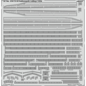 EDUARD: 1/350; USS CA-35 Indianapolis railings (for kit ACADEMY) - photoetched set