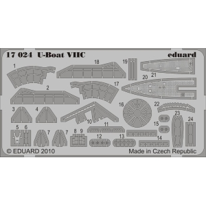 EDUARD: 1/350; U-Boat VIIC  (for kit REVELL) - photoetched set