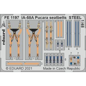 EDUARD: 1/48 ; IA-58A Pucara seatbelts STEEL - per kit KINETIC