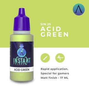 SCALE75 INSTANT COLOR: ACID GREEN - colore acrilico vinilico ad acqua da 17ml
