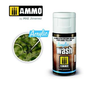 AMMO OF MIG: ACRYLIC WASH Brown Wash for Dark Yellow 15mL