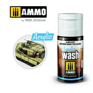 AMMO OF MIG: ACRYLIC WASH Brown Wash for Sand 15mL