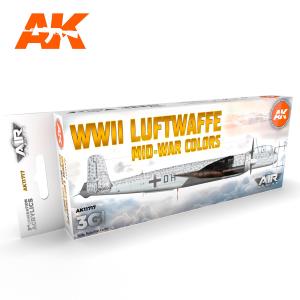 AK INTERACTIVE: SET di 8 colori acrilici 3rd Generation 17mL - WWII Luftwaffe Mid-War Colors