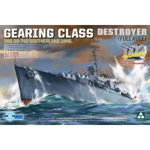 TAKOM MODEL: 1/700; GEARING CLASS DESTROYER  USS DD-743 SOUTHERLAND 1945  (FULL HULL)