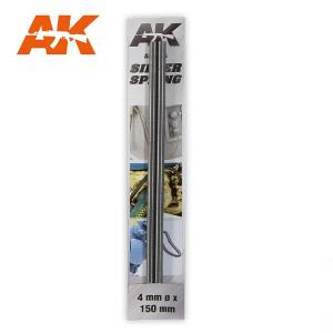 AK INTERACTIVE: Molle di compressione in acciaio di alta qualità diam.4,0mm COLORE ARGENTO
