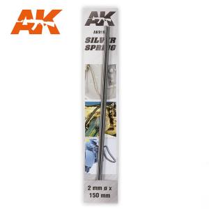 AK INTERACTIVE: Molle di compressione in acciaio di alta qualità diam.2,0mm COLORE ARGENTO