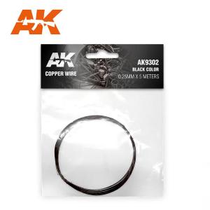 AK INTERACTIVE: Copper Wire 0.25mm x 5 meters BLACK COLOR